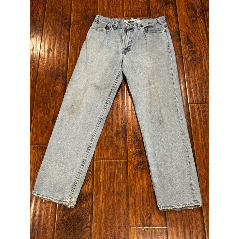 Gap Easy Fit Jeans Light Wash Denim Vintage Distressed Straight Leg 36x34